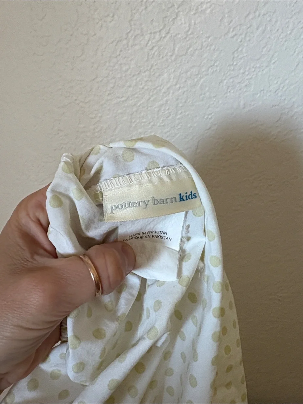 Pottery Barn Kids Green & White Cotton Polka Dot Crib Sheets